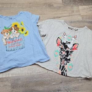 Girls T-shirts Tops 14/16 Giraffe Puppy Justice Old Navy Tops